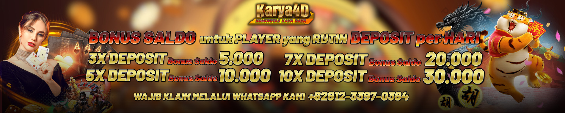 Karya4D: Bonus Deposit